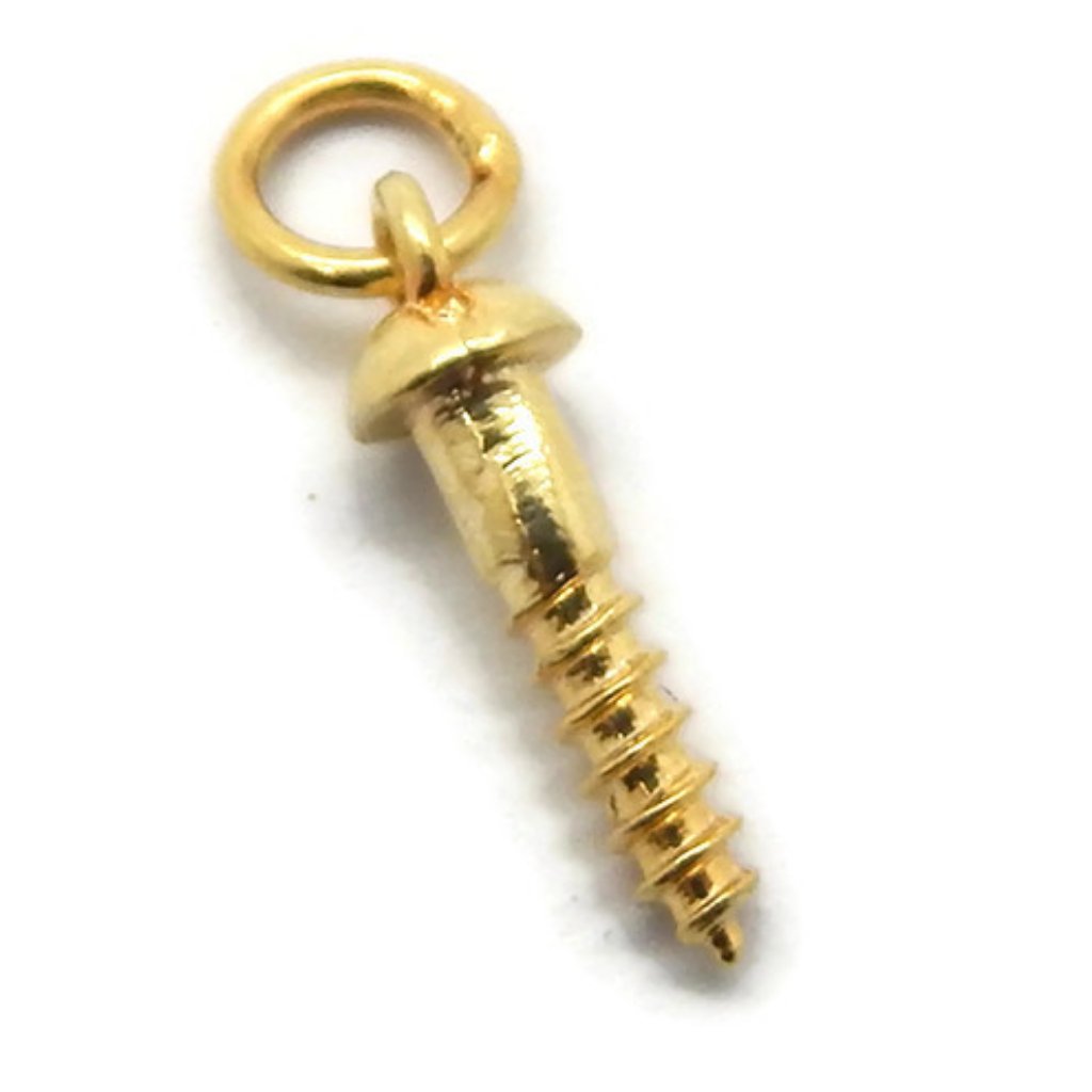 Screw Pendant Charm 14k Yellow Gold!!